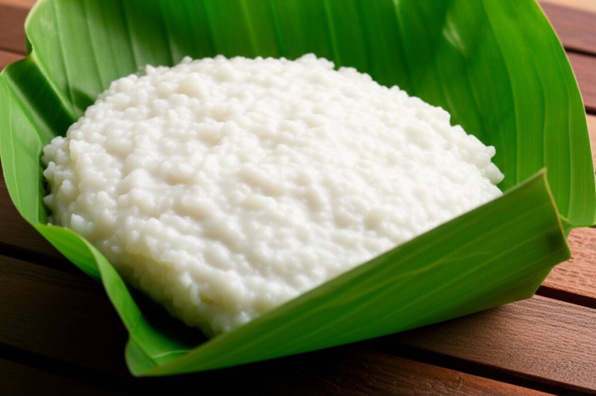 طرز تهیه شیربرنج نارگیلی در برگ موز (آموزش کامل)