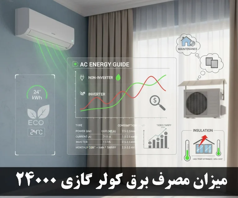 میزان مصرف برق کولر گازی 24000