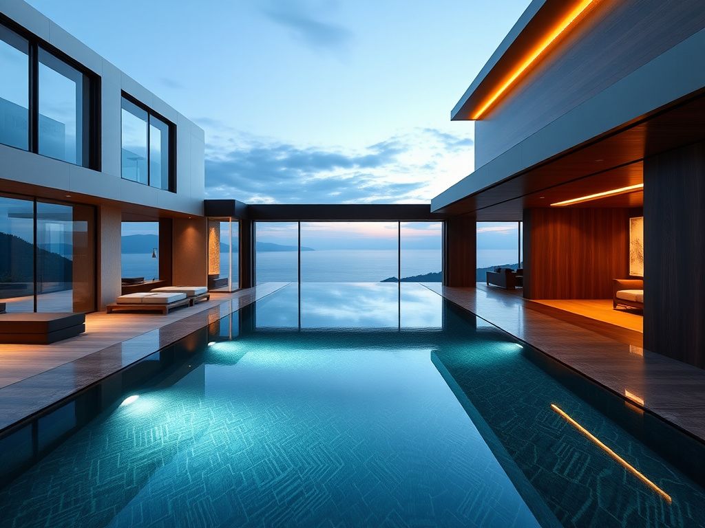 طراحی داخلی استخر اینفینیتی | ایده های لوکس و مدرن ویلایی