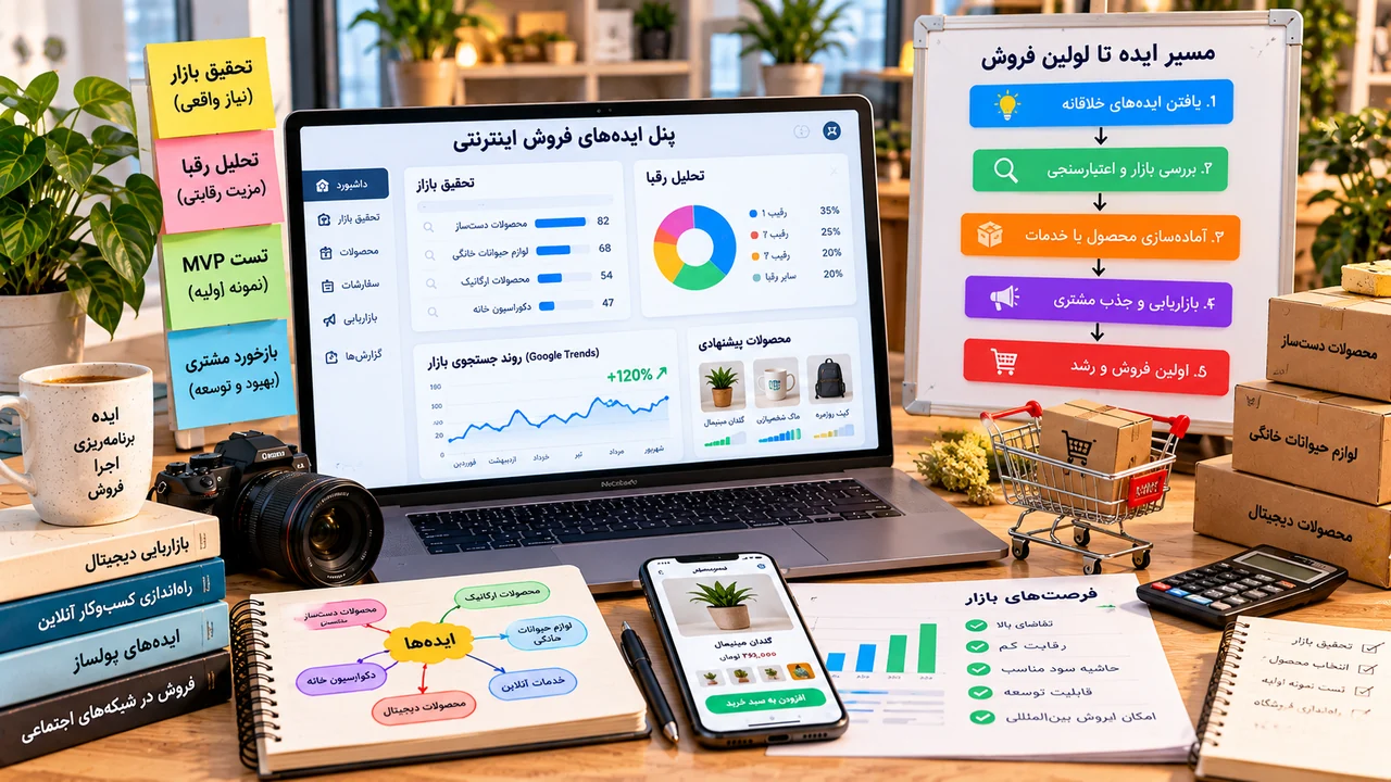 اعتبارسنجی ایده فروش اینترنتی با تحقیق بازار MVP و تحلیل رقبا